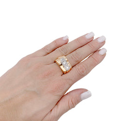 Bague Tank en or rose, platine, diamants - Castafiore