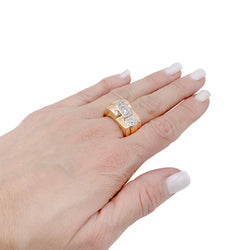 Bague Tank en or rose, platine, diamants - Castafiore