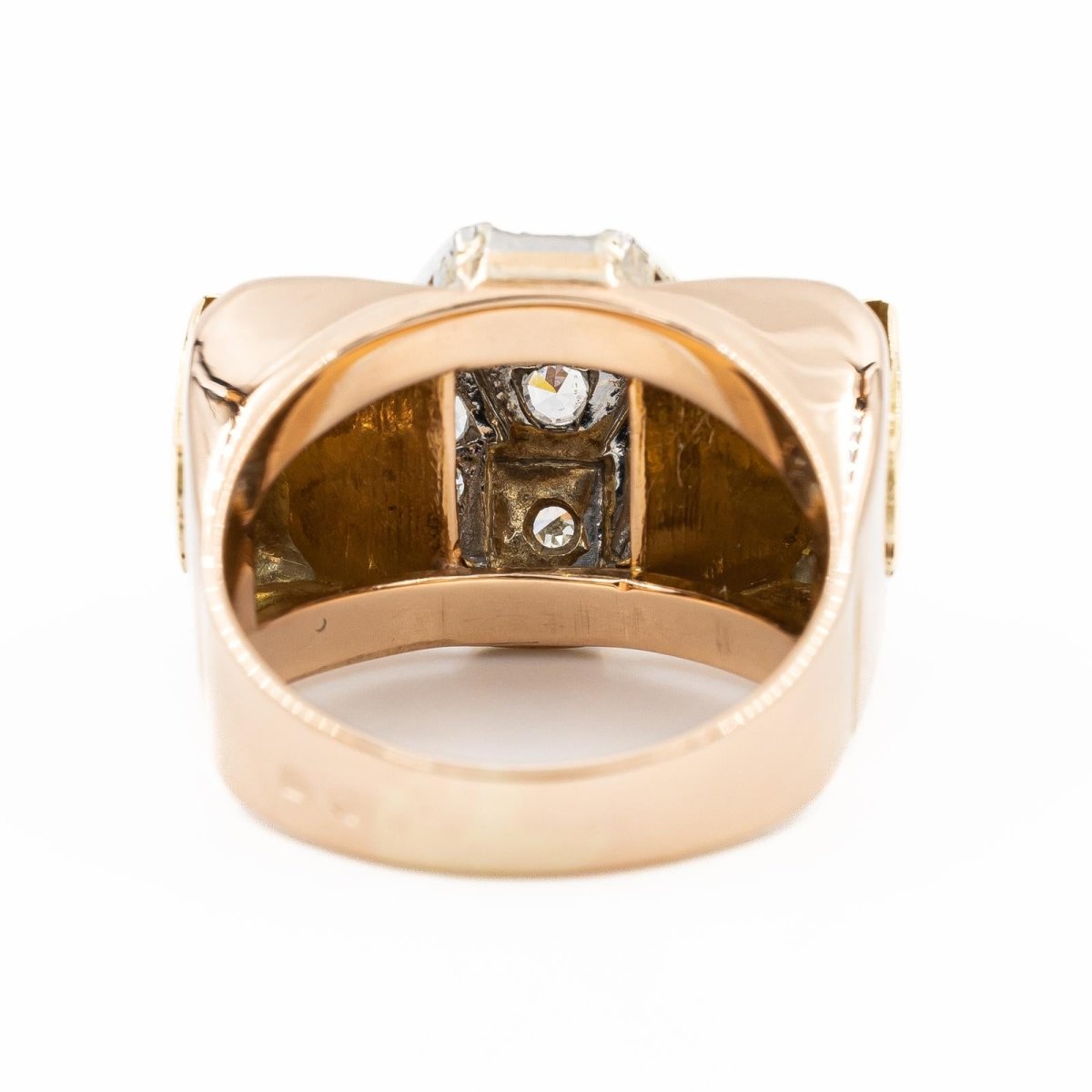 Bague Tank en or rose, platine et diamants - Castafiore