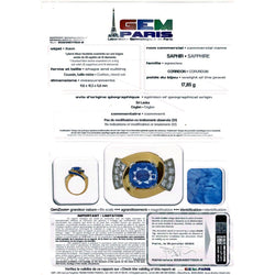 Bague Tank en or rose, platine, saphirs et diamants - Castafiore