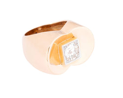 Bague Tank ornée d'un diamant - Castafiore