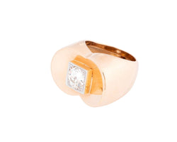 Bague Tank ornée d'un diamant - Castafiore