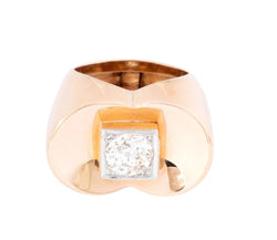 Bague Tank ornée d'un diamant - Castafiore