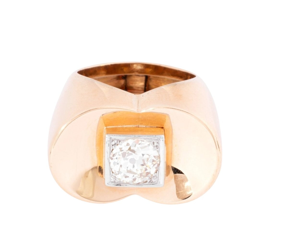 Bague Tank ornée d'un diamant - Castafiore