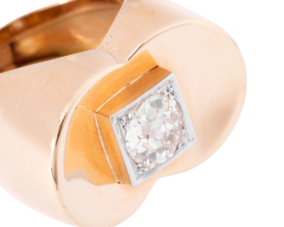 Bague Tank ornée d'un diamant - Castafiore