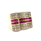 Bague Tank rubis diamants or jaune - Castafiore