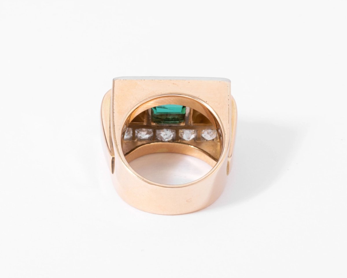 Bague Tank Tourmaline verte - Castafiore