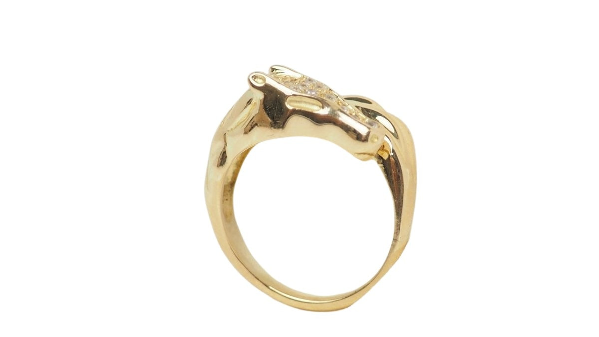 Bague Tête de cheval en or jaune et diamants - Castafiore