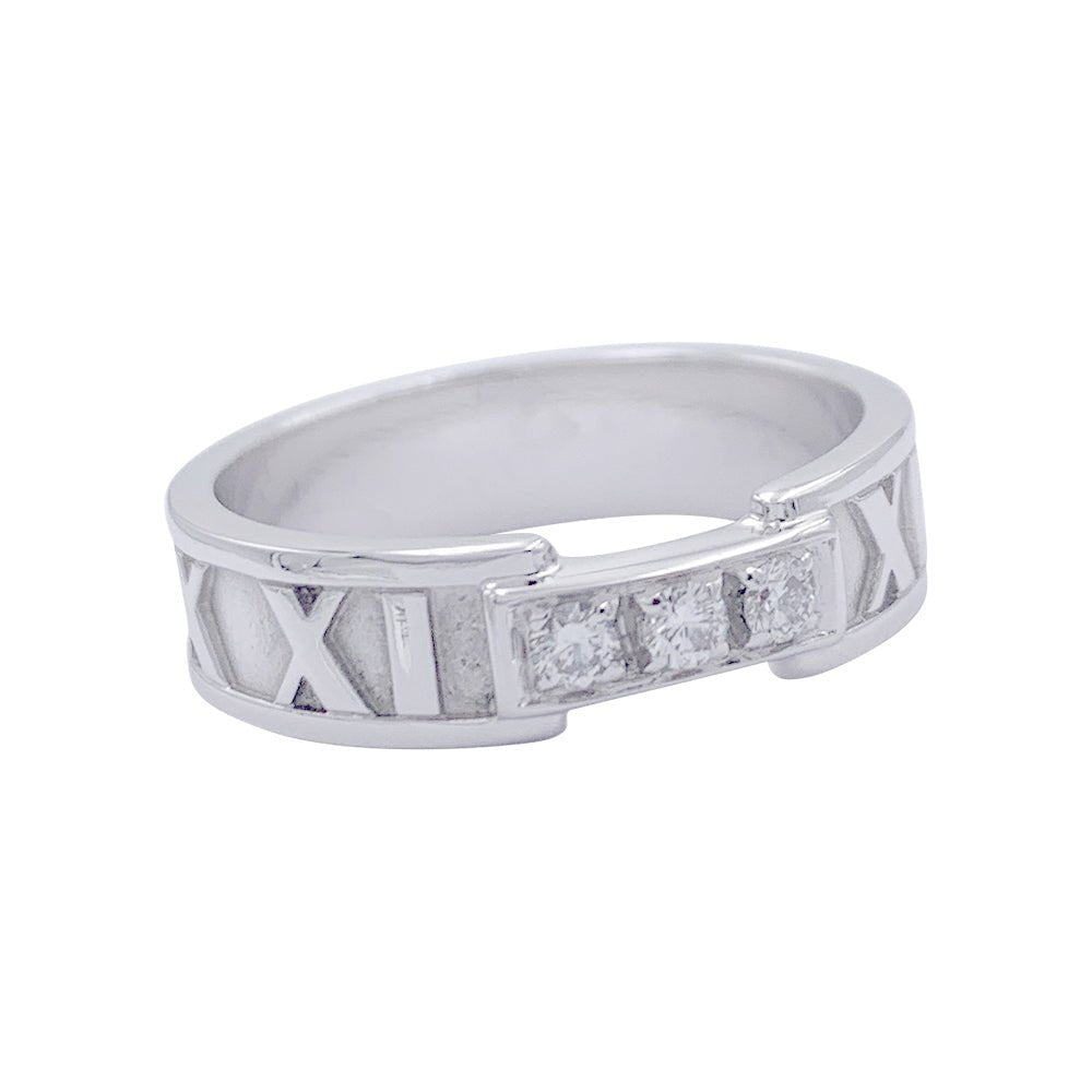 Bague TIFFANY & CO. "Atlas", or blanc, diamants - Castafiore