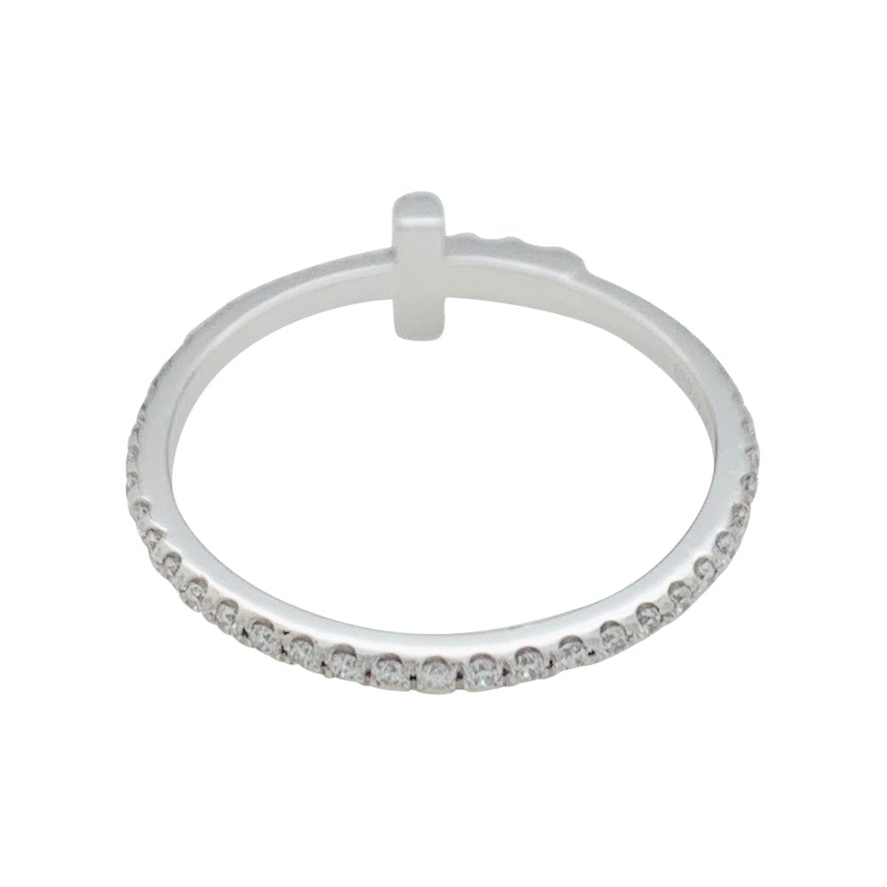 Bague TIFFANY & CO. , "Wire Tiffany T", or blanc et diamants - Castafiore