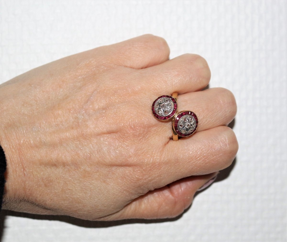 Bague Toi Et Moi Art Déco rubis & diamants - Castafiore