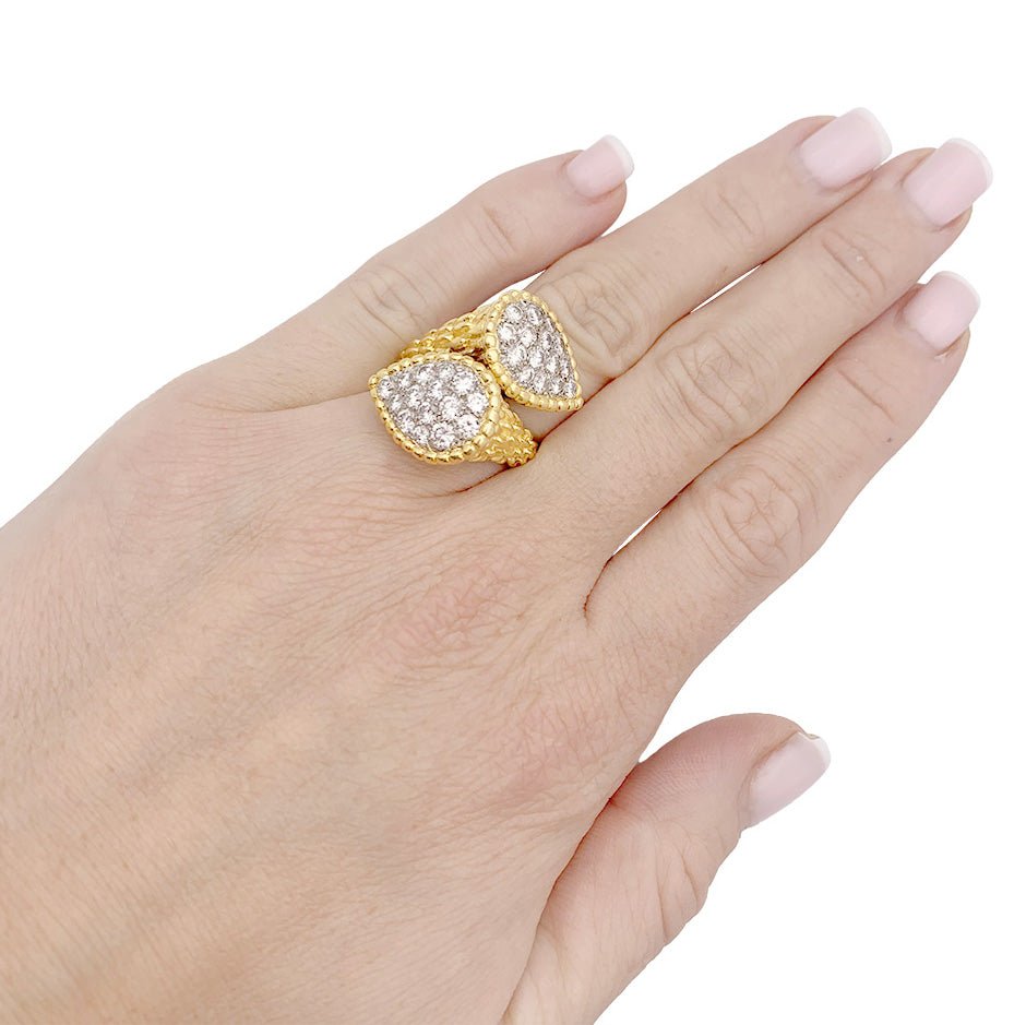 Bague Toi et Moi BOUCHERON "Serpent Bohème" en or jaune, platine et diamants - Castafiore