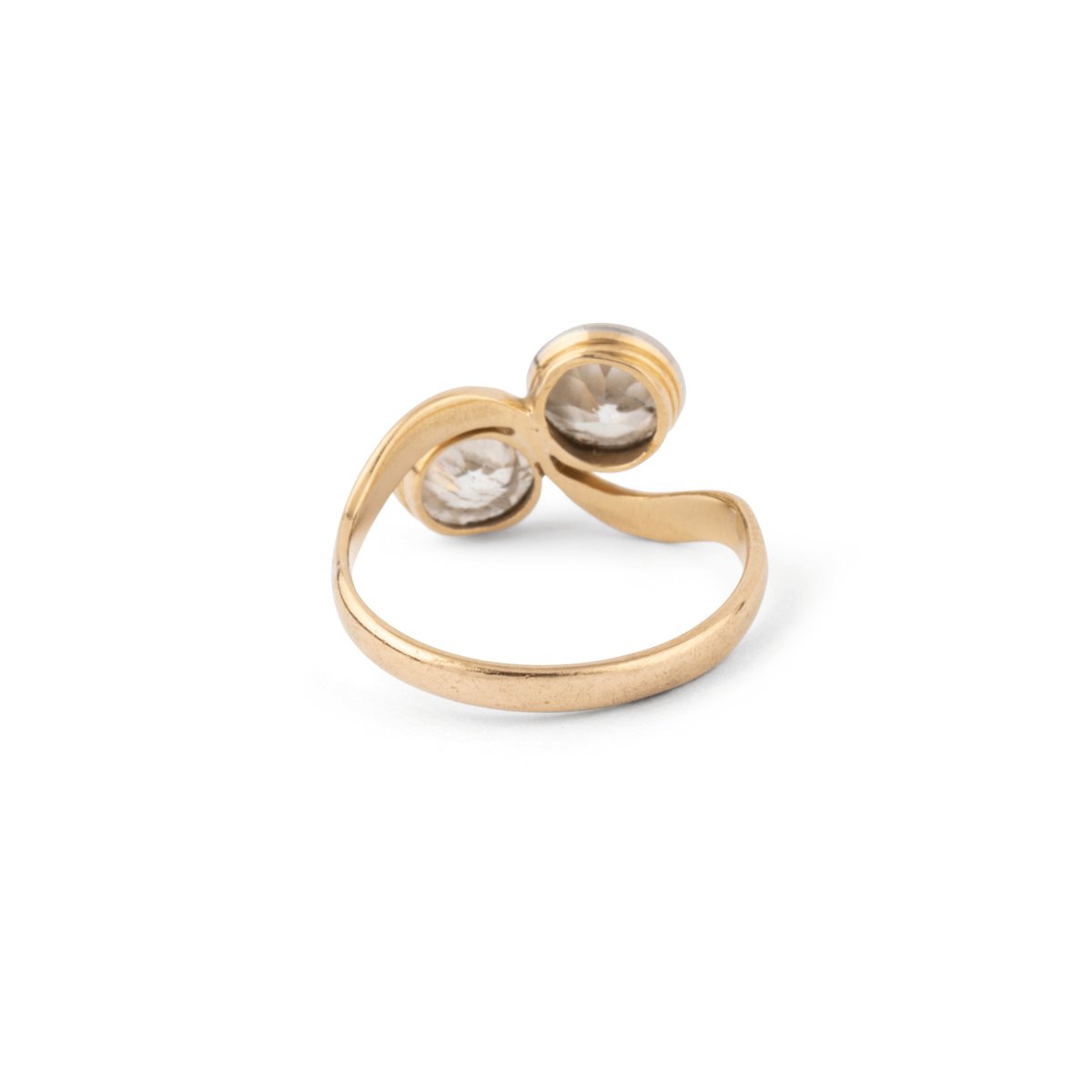 Bague toi et moi diamants, en or jaune et platine - Castafiore