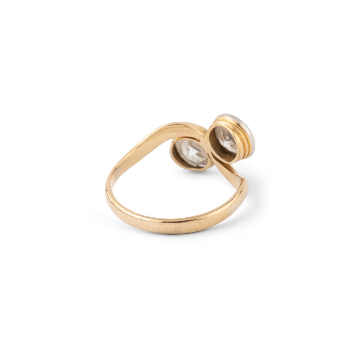 Bague toi et moi diamants, en or jaune et platine - Castafiore