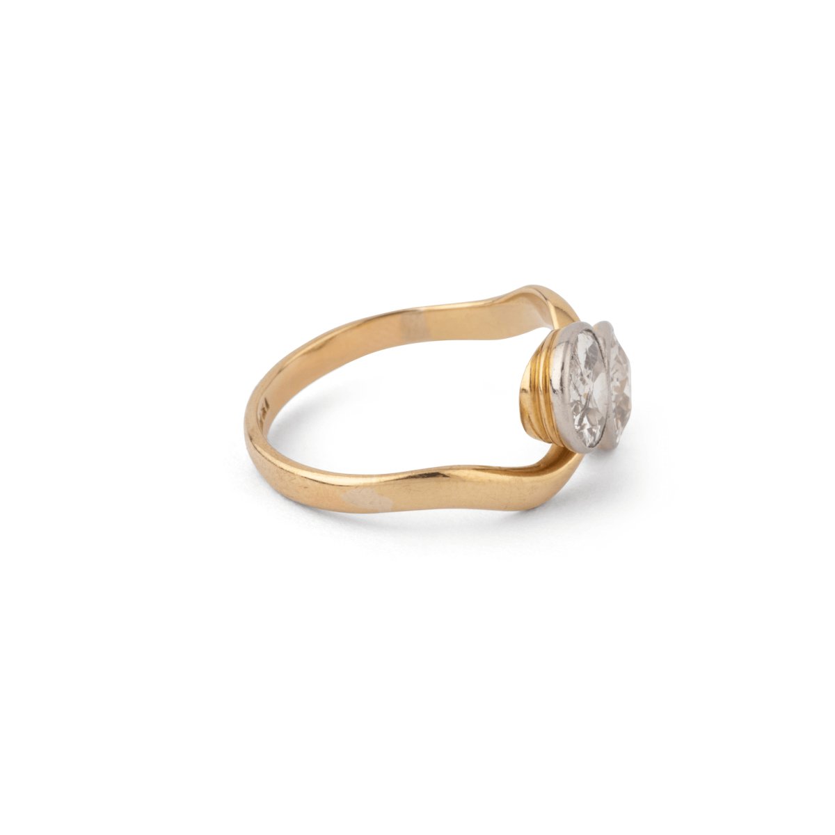 Bague toi et moi diamants, en or jaune et platine - Castafiore