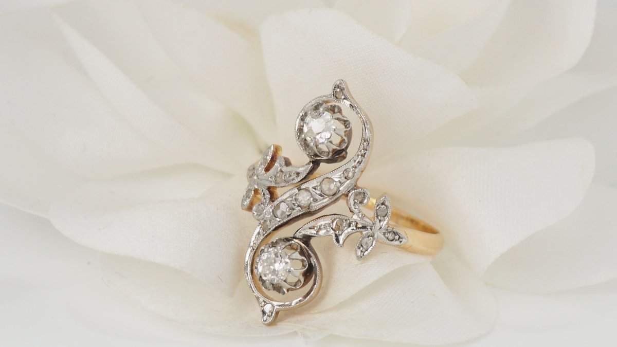 Bague Toi Et Moi En Or Bicolore Et Diamants - Castafiore