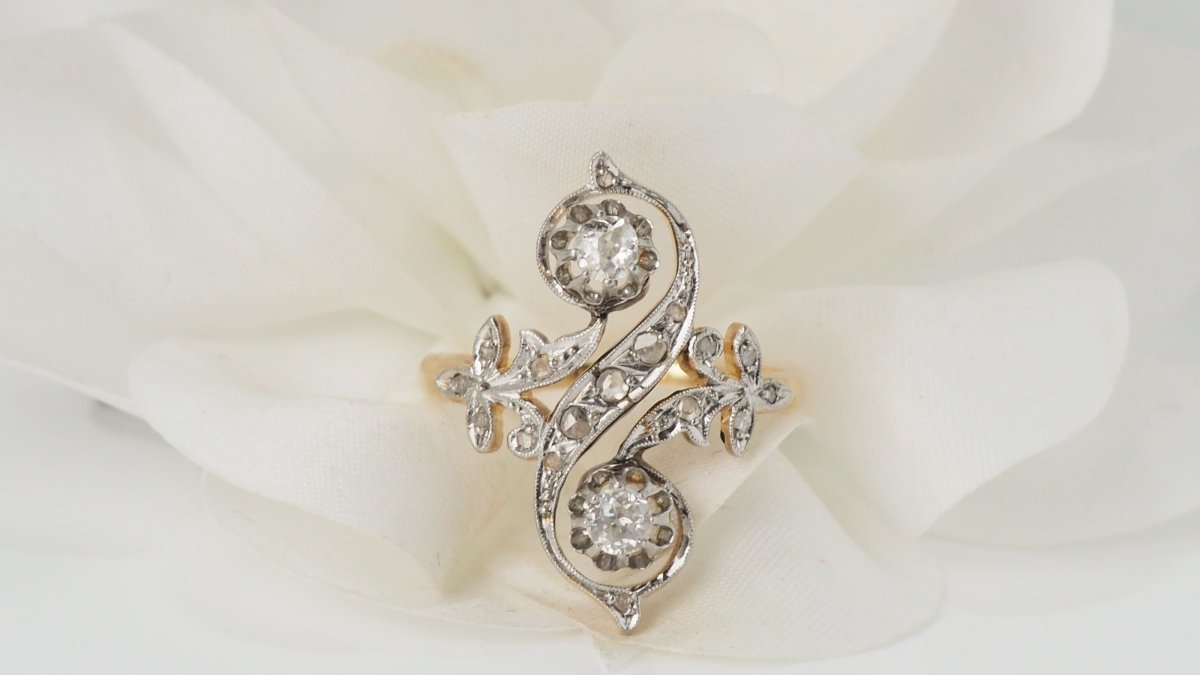 Bague Toi Et Moi En Or Bicolore Et Diamants - Castafiore