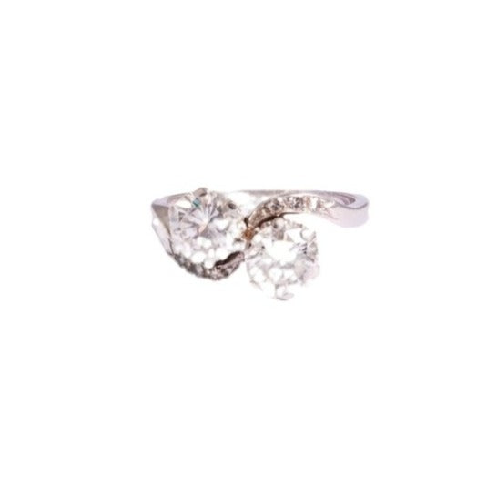 Bague Toi et Moi en or blanc et diamants - Castafiore
