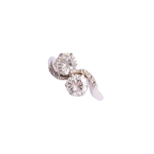Bague Toi et Moi en or blanc et diamants - Castafiore