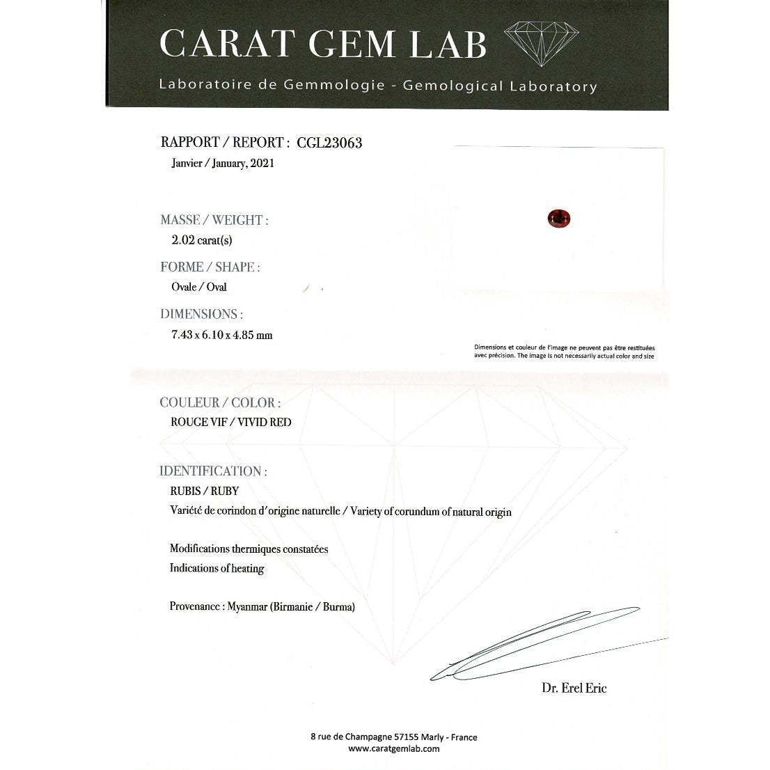 Bague toi et moi en or jaune, diamant et rubis - Castafiore