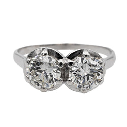 Bague Toi et Moi en platine et diamant - Castafiore