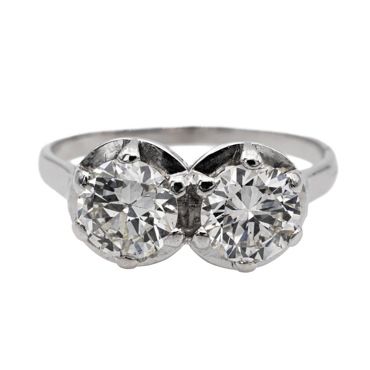 Bague Toi et Moi en platine et diamant - Castafiore