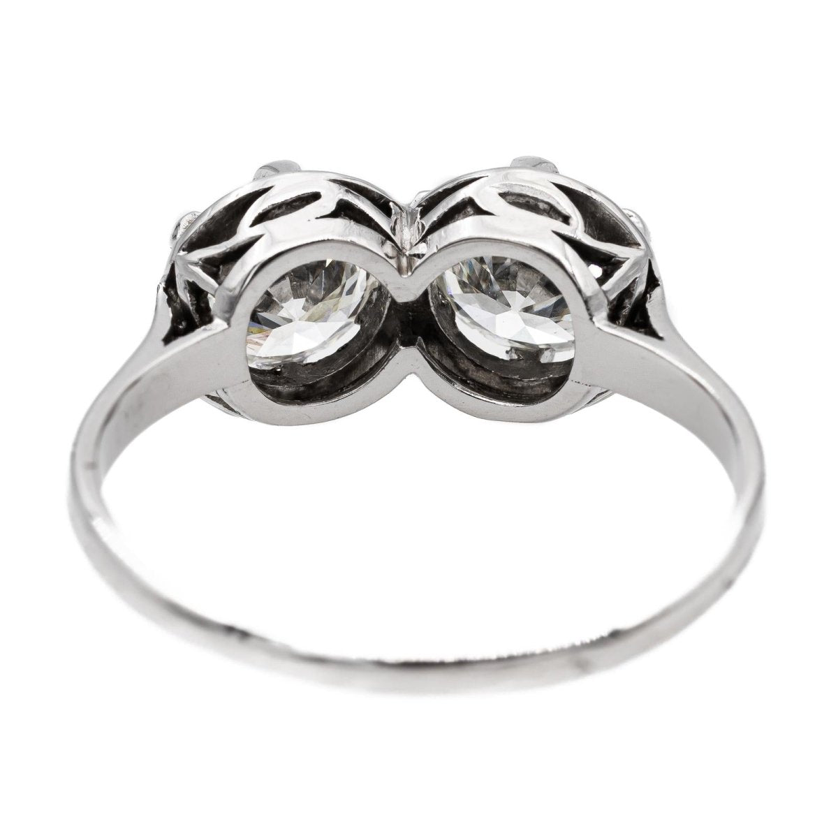 Bague Toi et Moi en platine et diamant - Castafiore