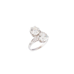 Bague Toi et Moi en platine, or blanc et diamants - Castafiore