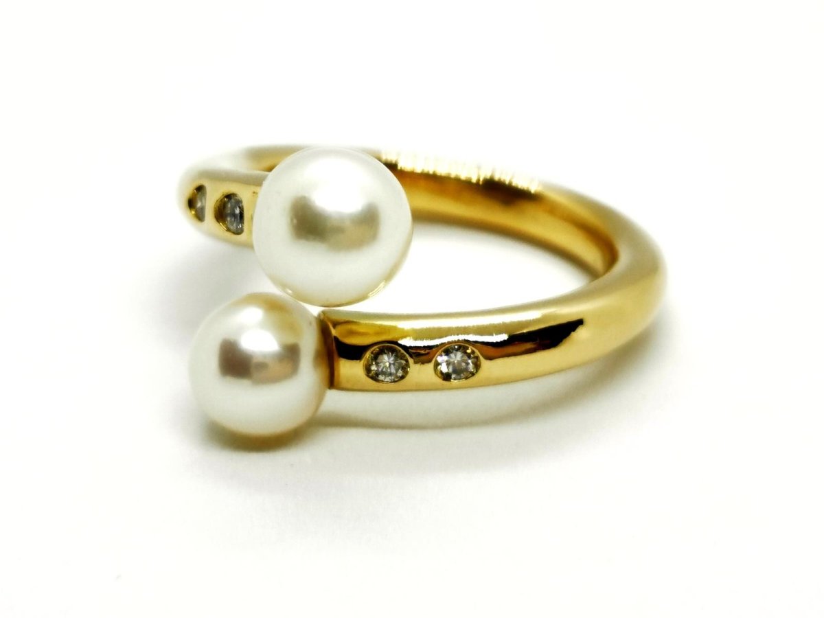 Bague Toi et Moi Or jaune Perle - Castafiore