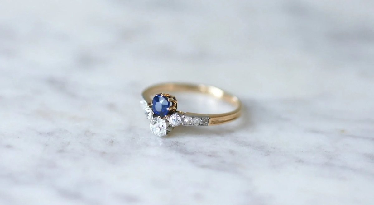 Bague Toi et Moi saphir et diamants - Castafiore