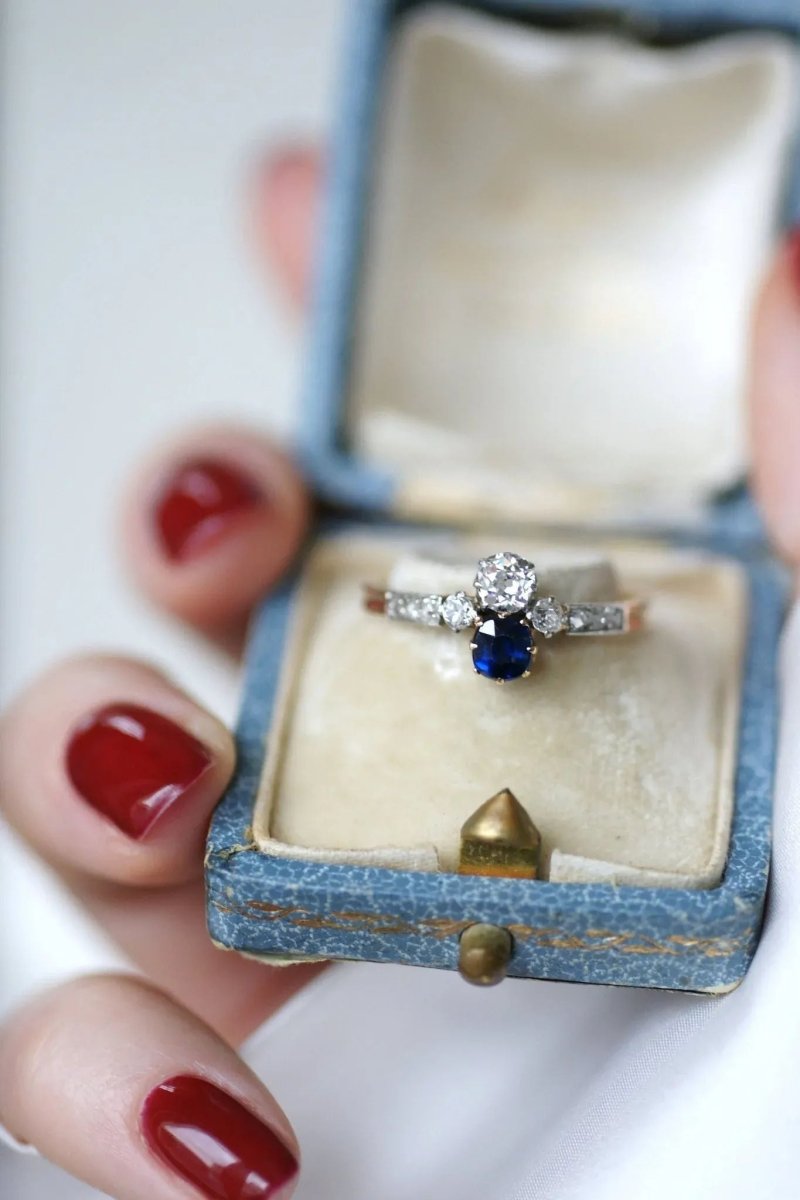 Bague Toi et Moi saphir et diamants - Castafiore