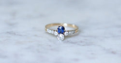 Bague Toi et Moi saphir et diamants - Castafiore