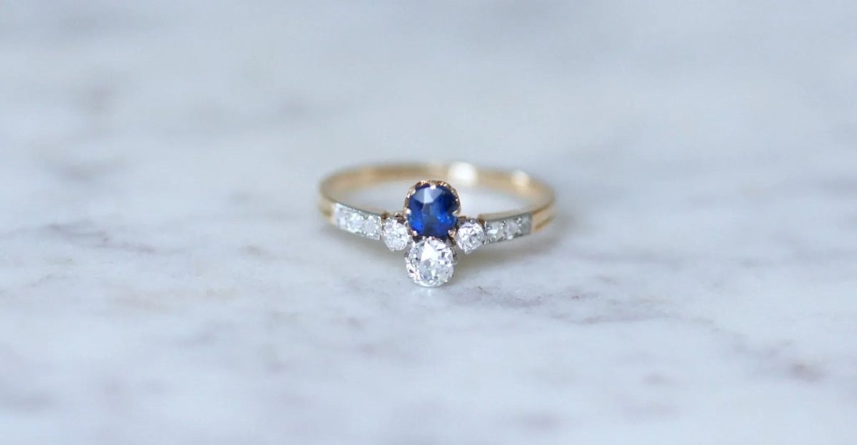 Bague Toi et Moi saphir et diamants - Castafiore