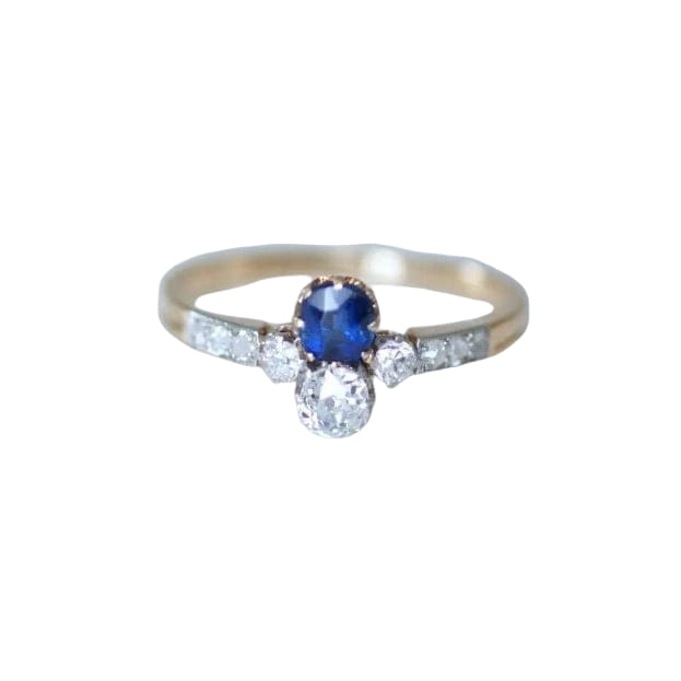 Bague Toi et Moi saphir et diamants - Castafiore