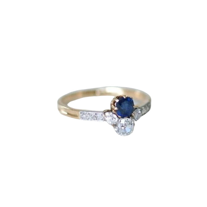 Bague Toi et Moi saphir et diamants - Castafiore