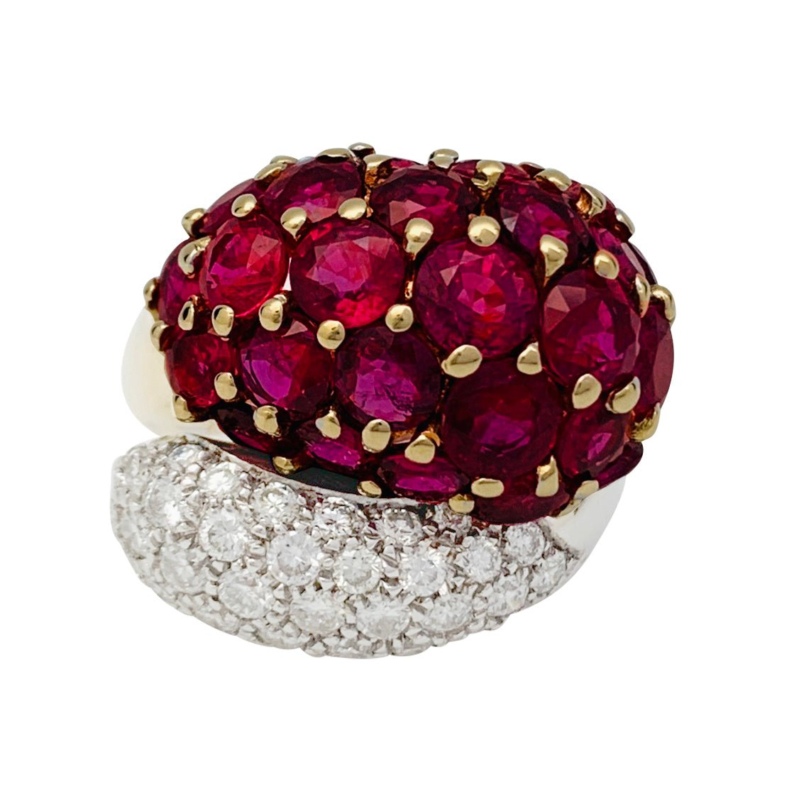 Bague "Toi & Moi", deux ors, rubis et diamants - Castafiore