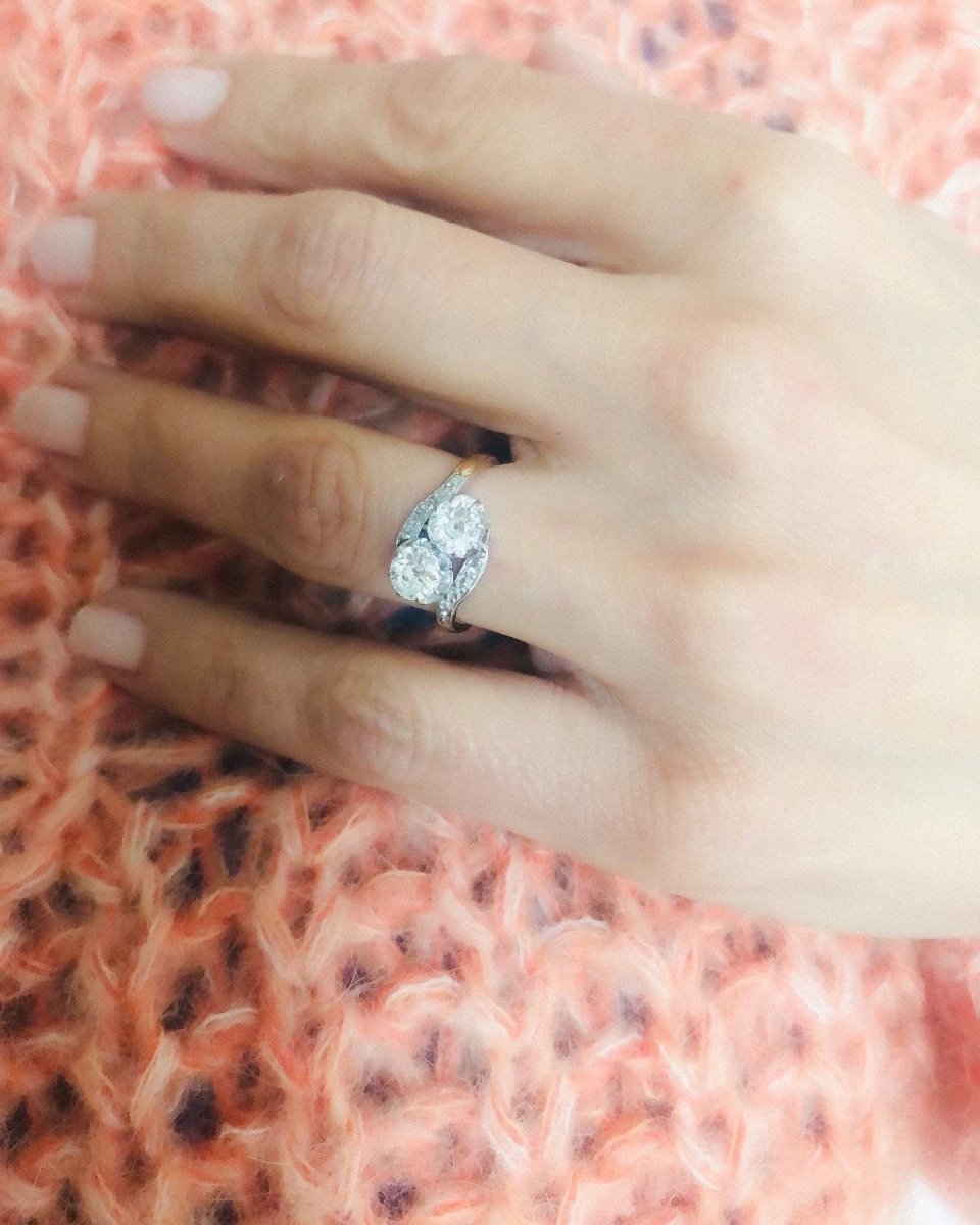 Bague Toi & Moi en diamant platine et or - Castafiore