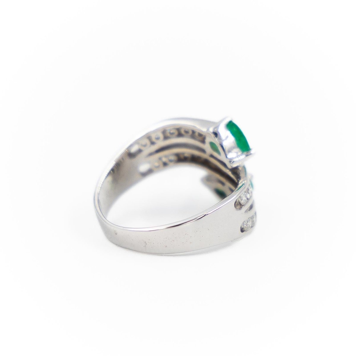Bague Toi & Moi Or blanc Emeraude - Castafiore