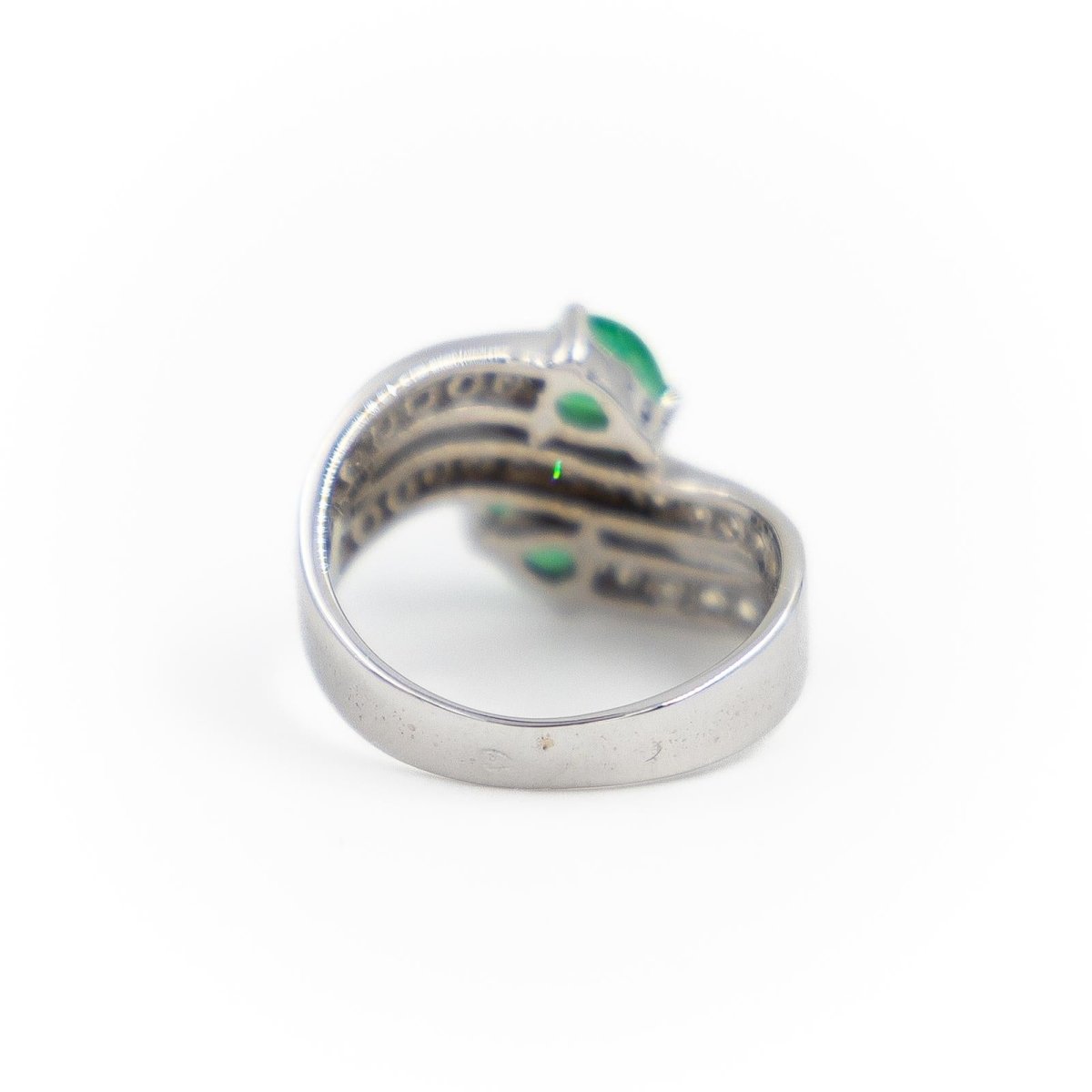 Bague Toi & Moi Or blanc Emeraude - Castafiore