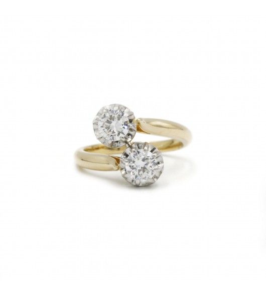 Bague Toi & Moi - Or. platine et diamants - Castafiore