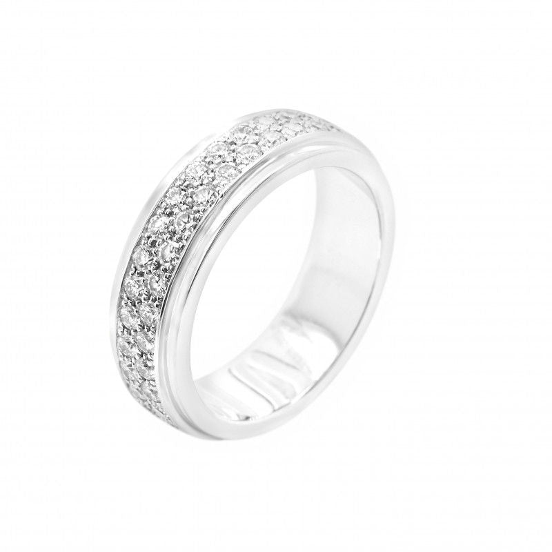 Bague Tour Complet Or Blanc et Diamants - Castafiore