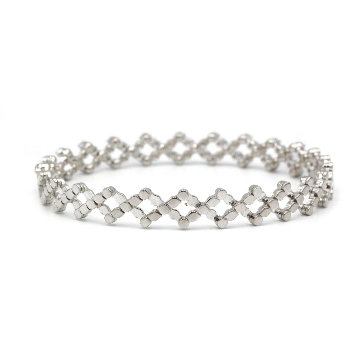 Bague transformation bracelet en or blanc et diamants - Castafiore