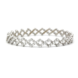 Bague transformation bracelet en or blanc et diamants - Castafiore