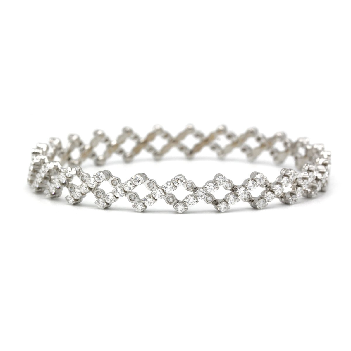 Bague transformation bracelet en or blanc et diamants - Castafiore