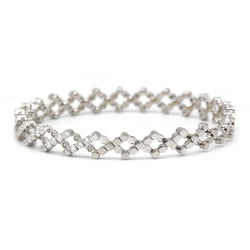 Bague transformation bracelet en or blanc et diamants - Castafiore