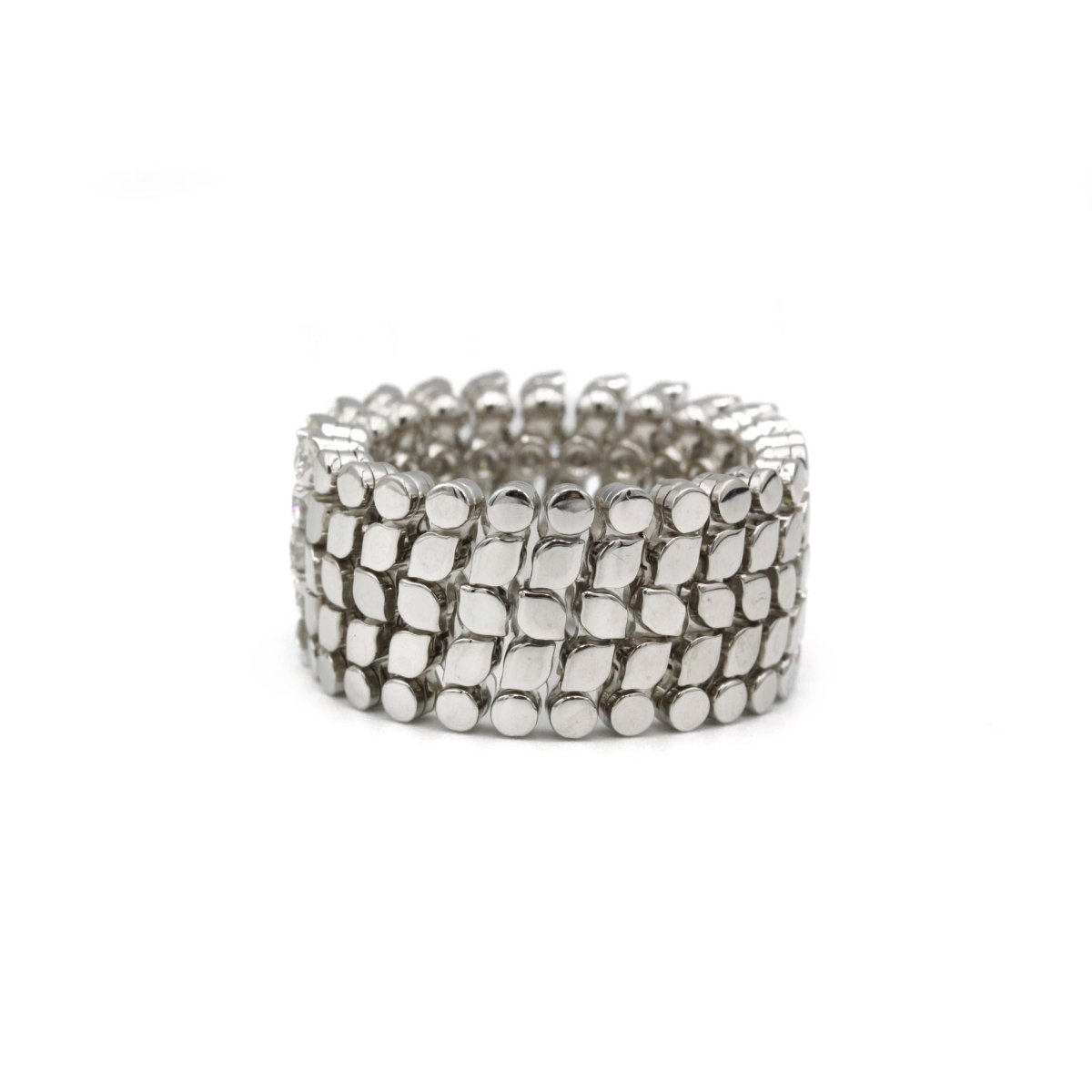 Bague transformation bracelet en or blanc et diamants - Castafiore