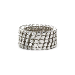Bague transformation bracelet en or blanc et diamants - Castafiore