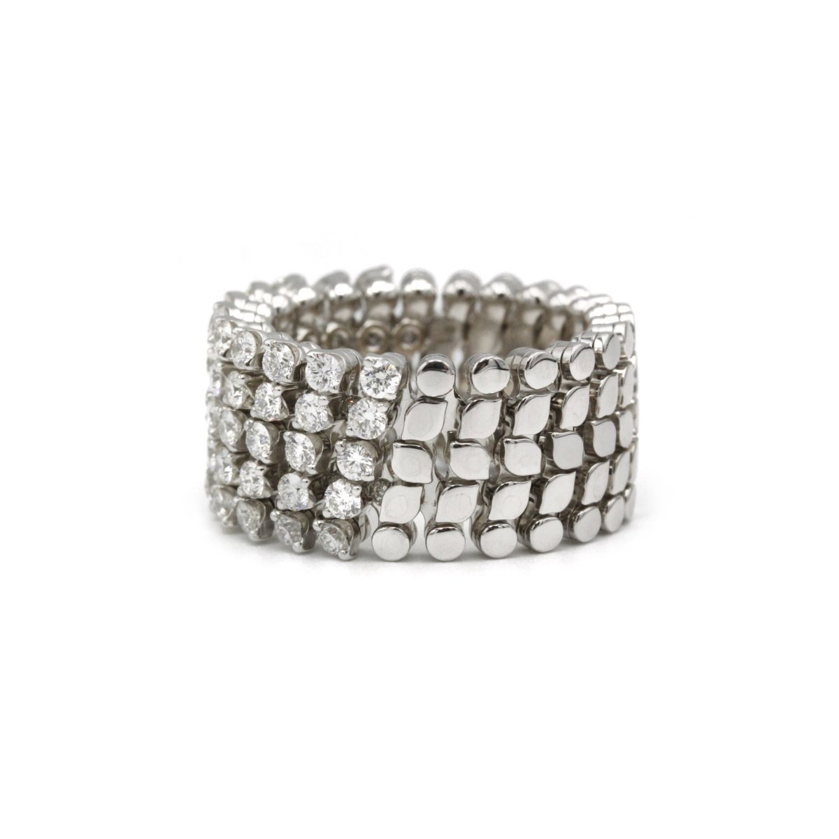 Bague transformation bracelet en or blanc et diamants - Castafiore