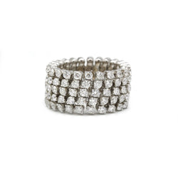 Bague transformation bracelet en or blanc et diamants - Castafiore