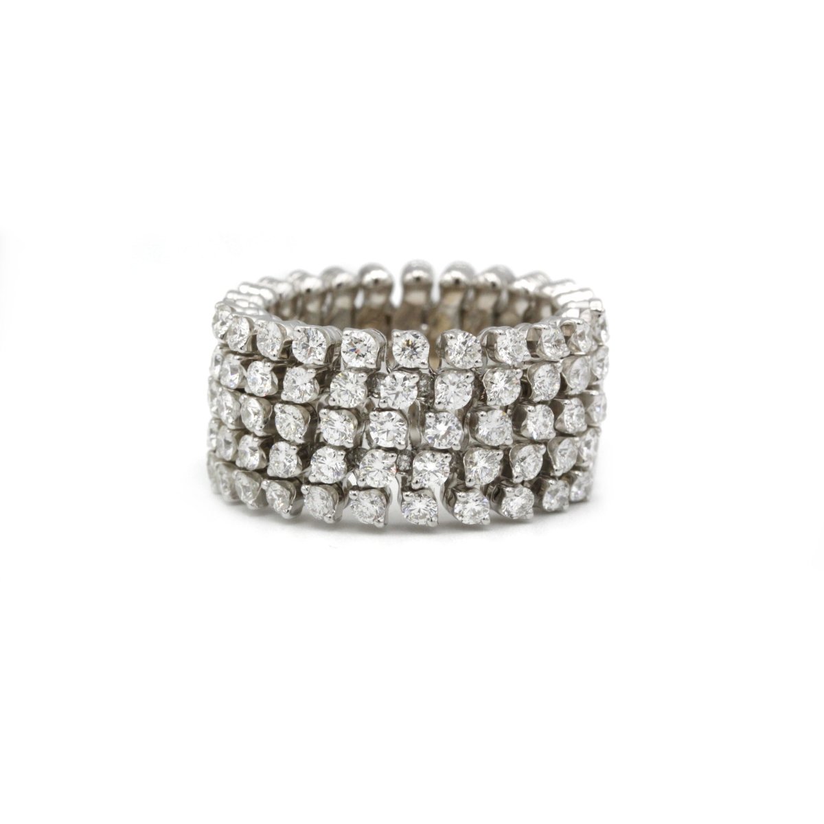Bague transformation bracelet en or blanc et diamants - Castafiore